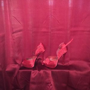 Sparkly red heels.